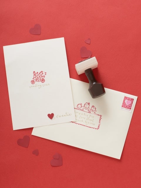 Rubber Stamp Valentine's Day Card