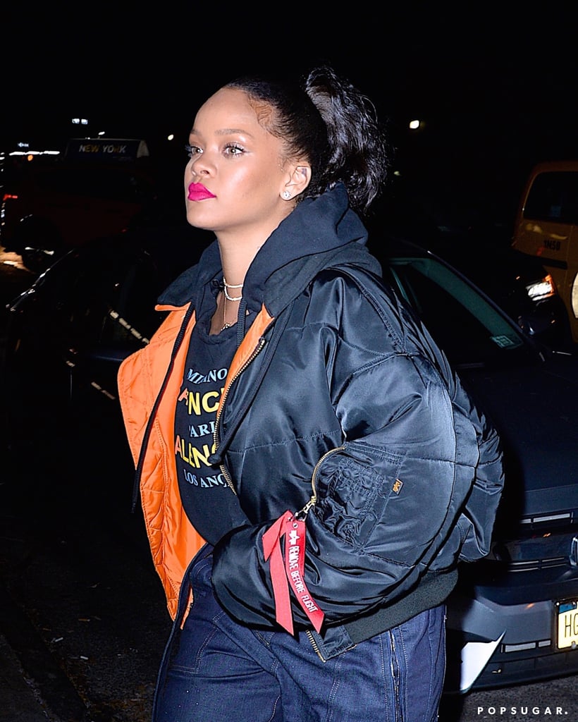 Rihanna Wearing an Engagement Ring in NYC December 2017