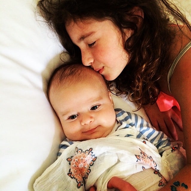 Poet Goldberg gave baby Lyric a quick little kiss one morning.
Source: Instagram user moonfrye