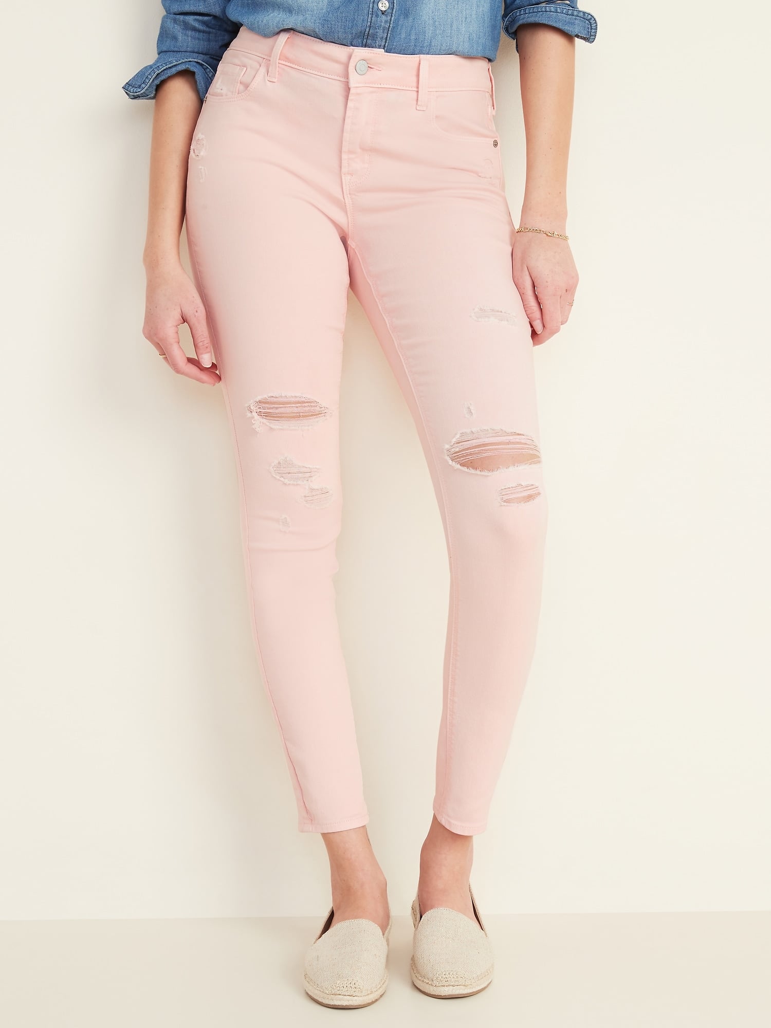 distressed colored jeans