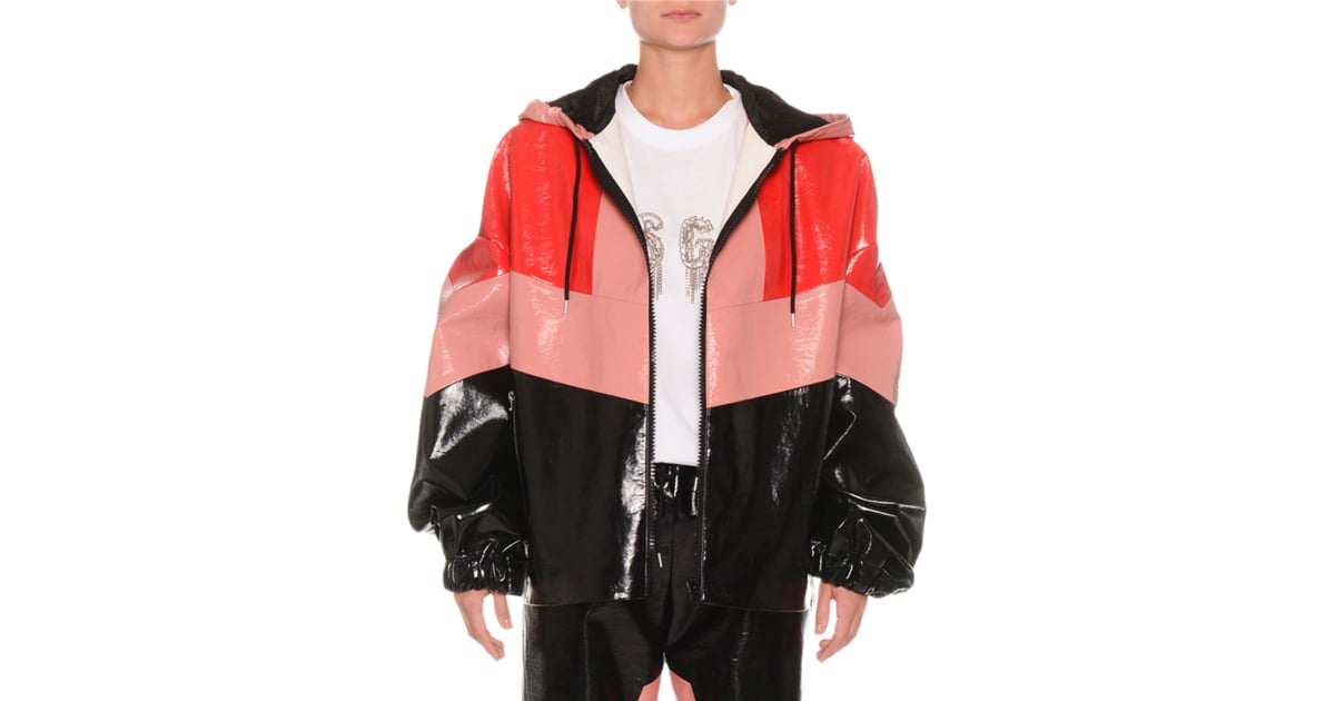 MSGM Faux-Leather Colorblock Jacket | Hailey Baldwin's Colorblock Heron