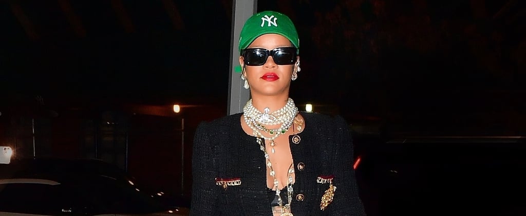 Rihanna Styled a Black Bra With a Tweed Blazer and Hat