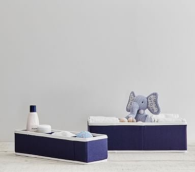 Navy Canvas Changing Table Storage
