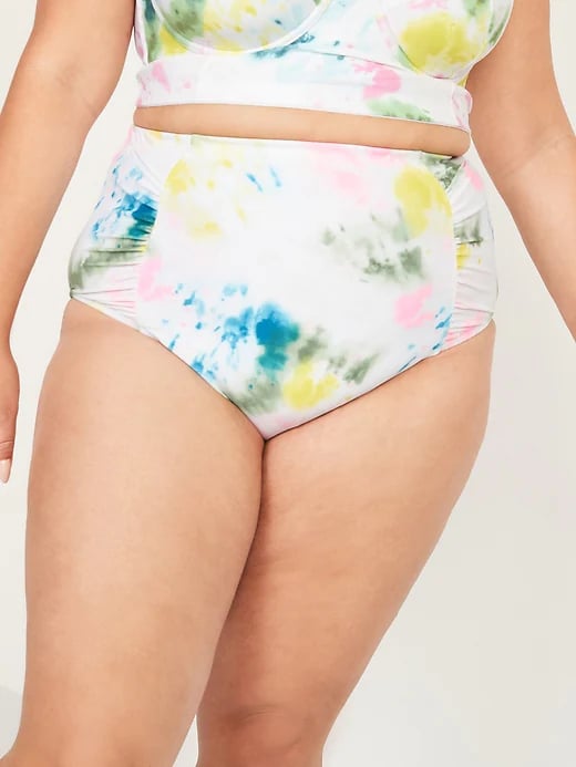Old Navy High-Waisted Secret-Slim Ruched Plus-Size Swim Bottoms