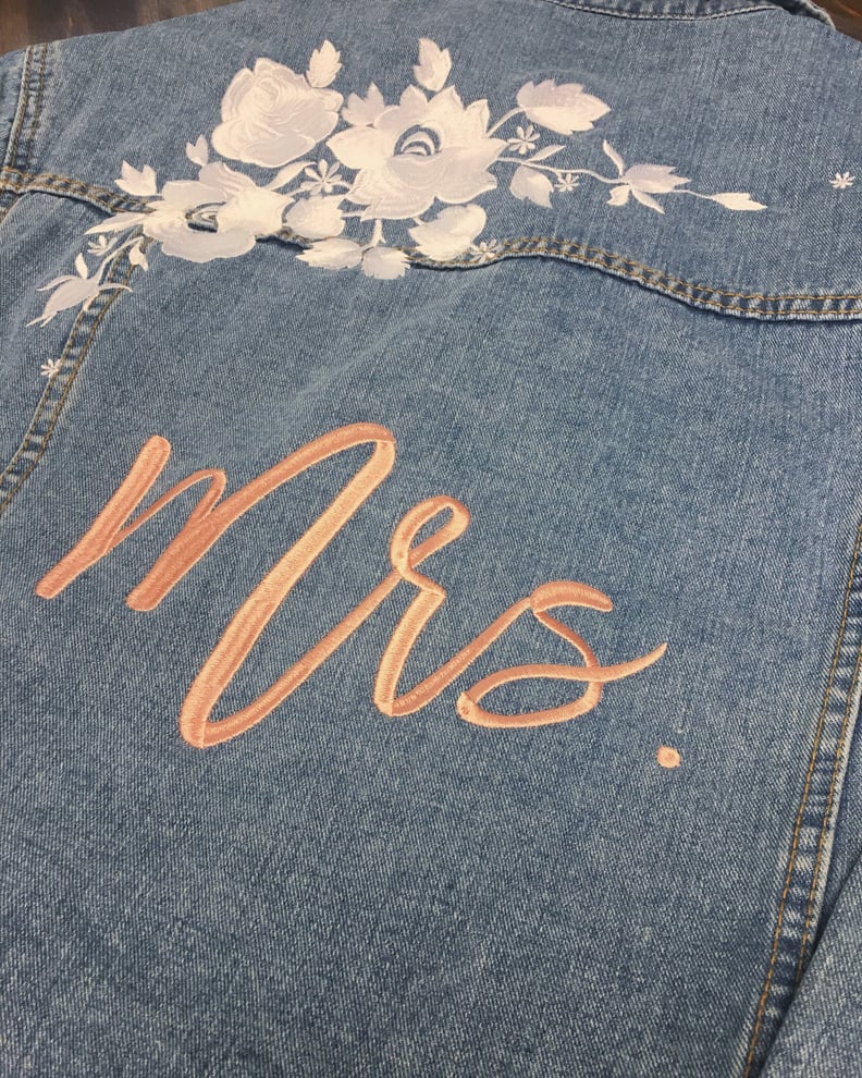 Relaxed Fit "Mrs." Embroidered Denim Jacket