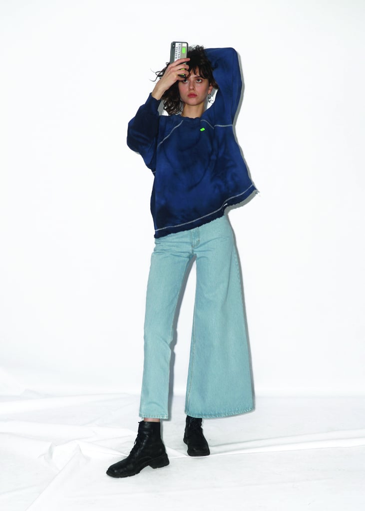 The jeans were also available in a light blue. | Asymmetrical Jeans ...