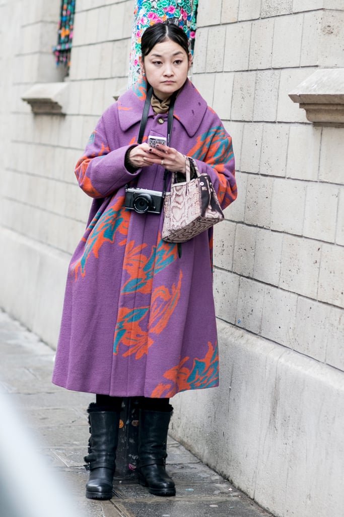 The most beautiful patterned coat requires no other accoutrements.