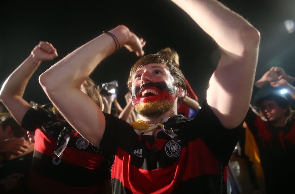 In Brazil, Germany fans gathered to celebrate the team's win over Algeria.