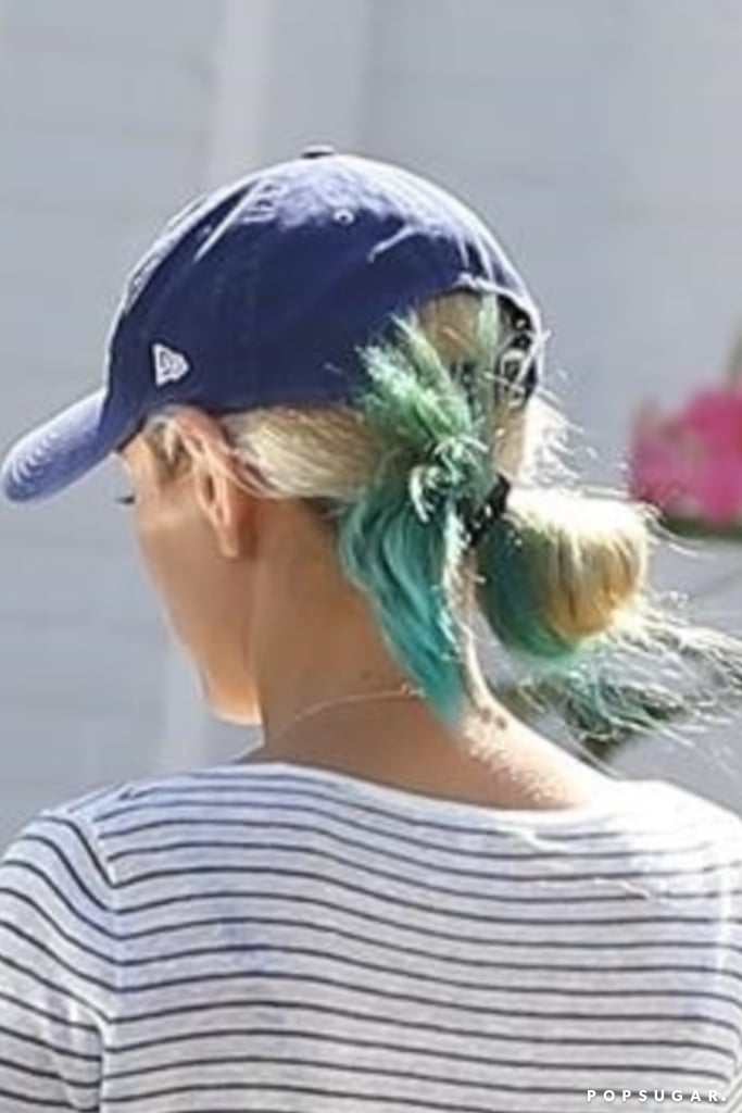 Mila Kunis Debuts Blond Hair and Blue Ends