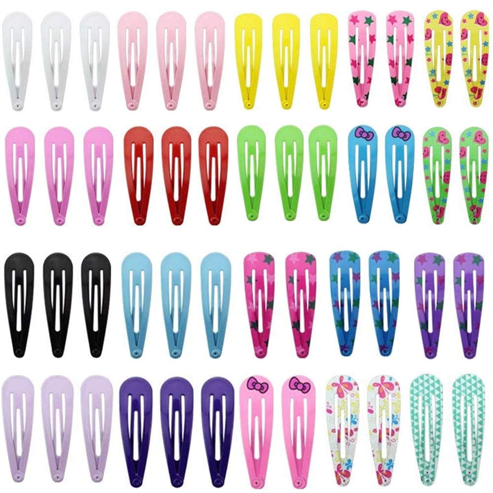 TRIXES Pack of 50 Snap Hair Clips Slides