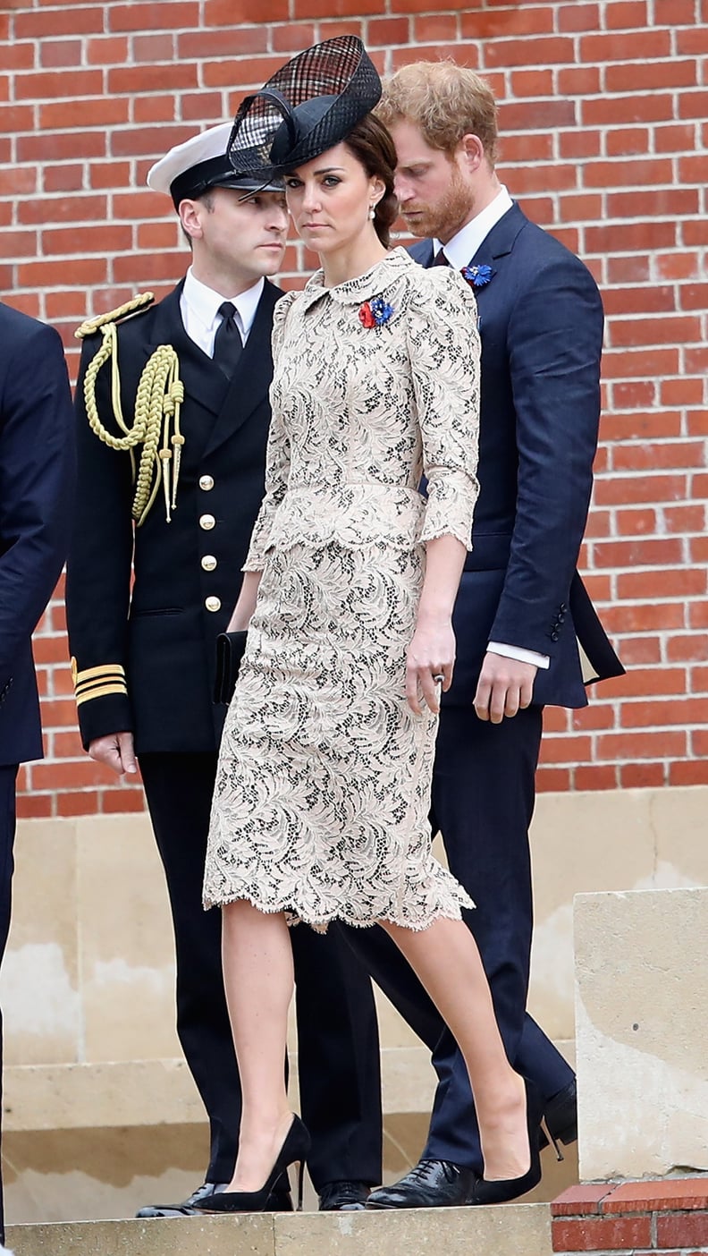 Kate Wore a Contrasting Lace Dress