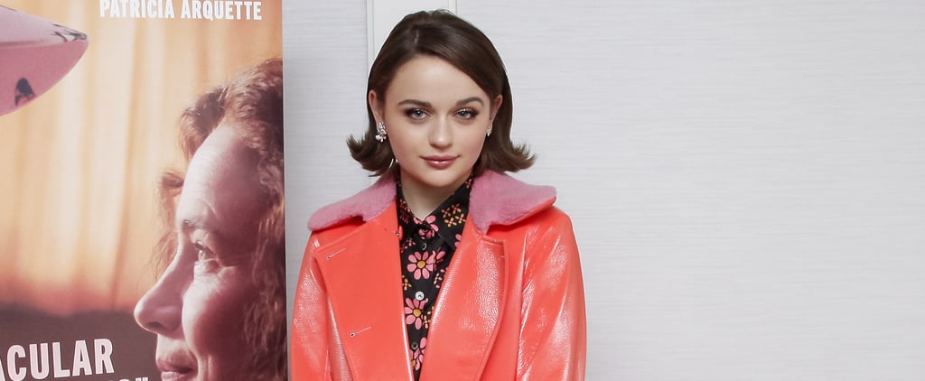 Joey King's Coral Paul & Joe Coat With a Pink Collar
