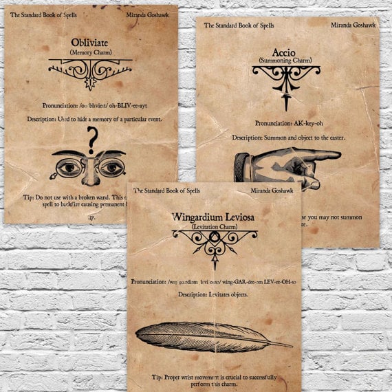 Vintage-Style Spellbook Prints