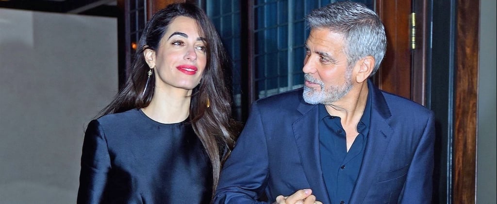 Amal Clooney Black Romper With Gold Belt