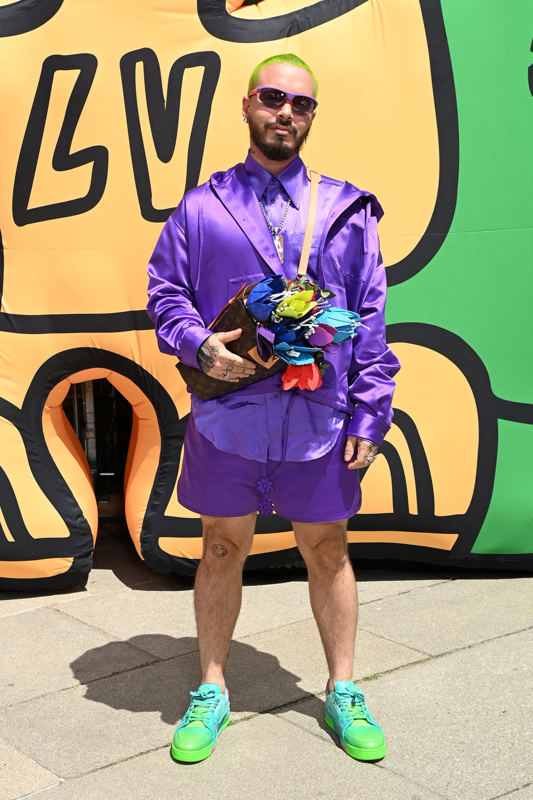 PARIS, FRANCE - JUNE 23: J Balvin attends the Louis Vuitton Menswear Spring Summer 2023 show as part of Paris Fashion Week on June 23, 2022 in Paris, France. (Photo by Pascal Le Segretain/Getty Images For Louis Vuitton)