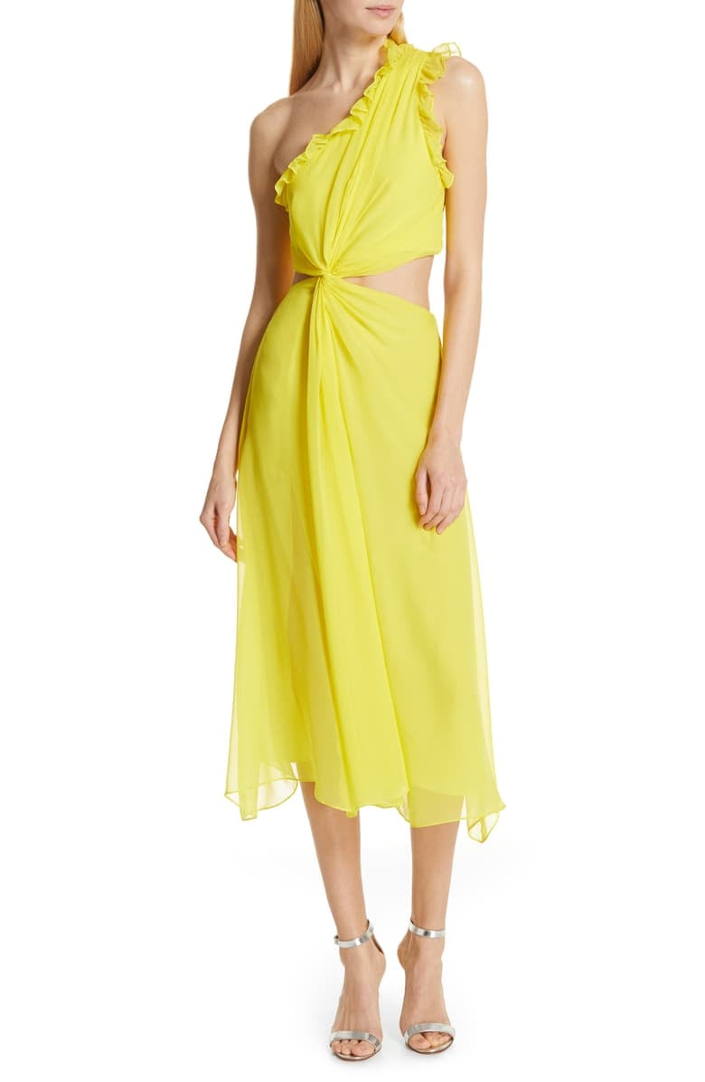 Cinq à Sept Corinne One-Shoulder Silk Dress