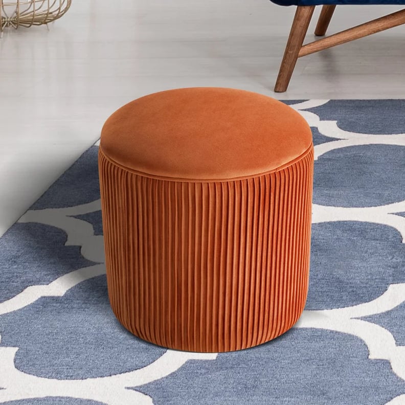 Best Pouf Ottoman For Sitting: Everly Quinn Arend Upholstered Pouf