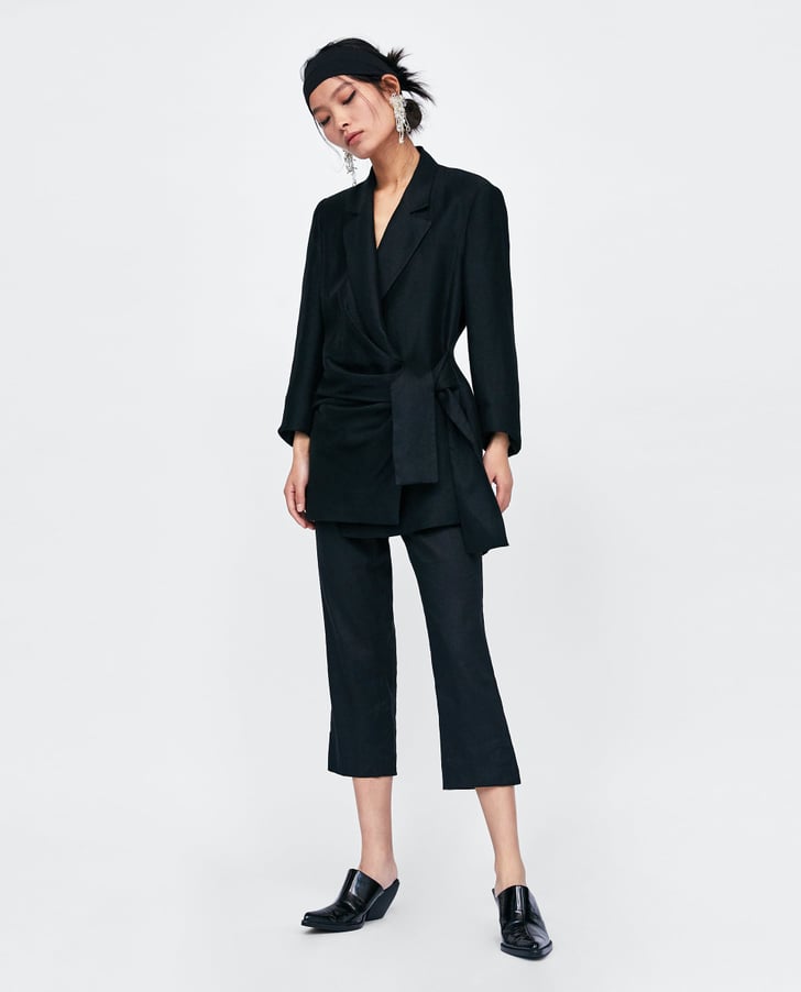 Zara Suit With Draped Bow | Victoria Beckham Matching With Her Mom in ...