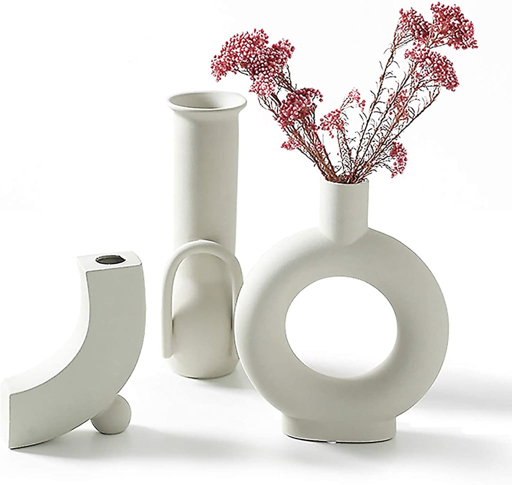 A Vase: Inglenix White Ceramic Vases Nordic Minimalism