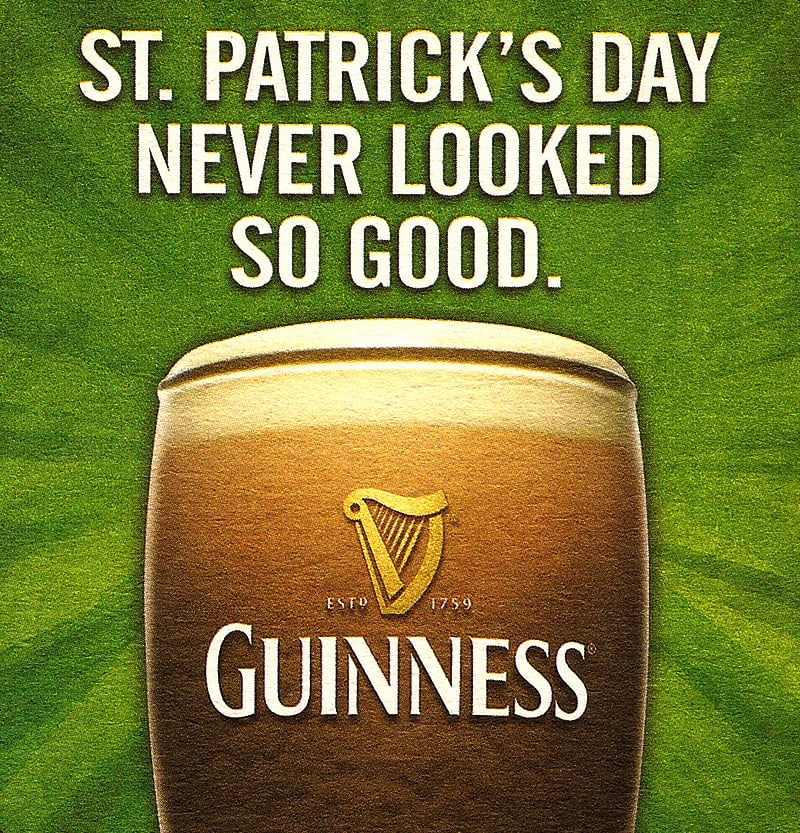 Of course, no Guinness ad roundup would be complete without a St. Patrick's Day reference.
