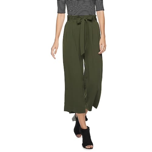 POPSUGAR Paperbag-Waist Wide Leg Crop Pants