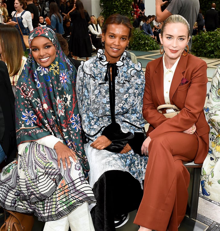 Halima Aden, Liya Kebede, and Emily Blunt at the Tory Burch New York