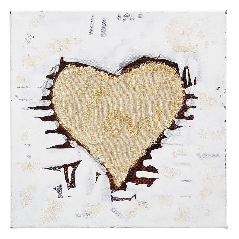 Golden Heart Canvas Art