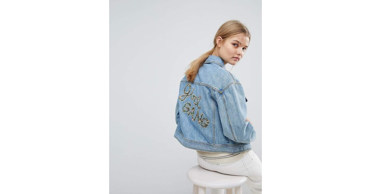 Max & Co. Girl Gang Denim Jacket Demi Lovato Babe Denim Jacket