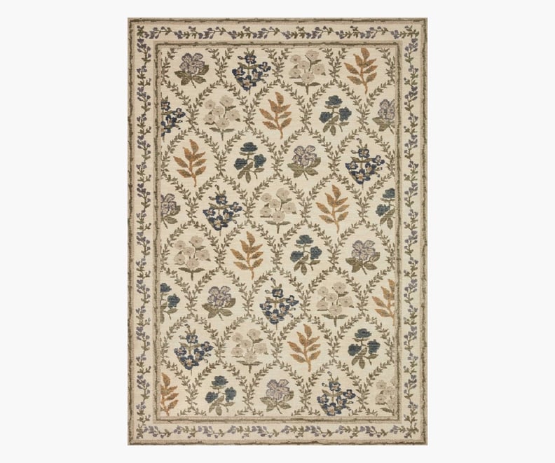 A Traditional Border Rug: Rifle Paper Co. Hawthorne Ivory Power-Loomed Rug