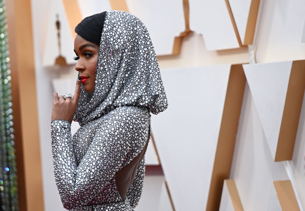 Janelle Monae Silver Cape Ralph Lauren Dress at Oscars 2020