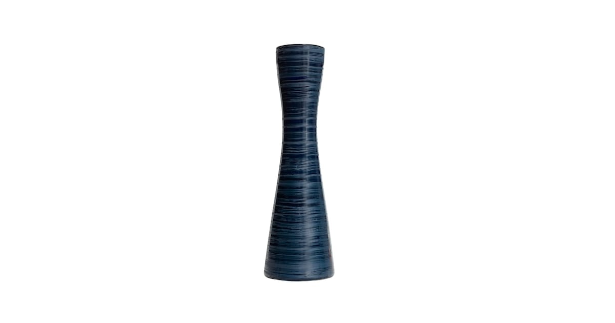 Scott Living Luxe Navy Ceramic Hour Glass Vase Best Furniture and