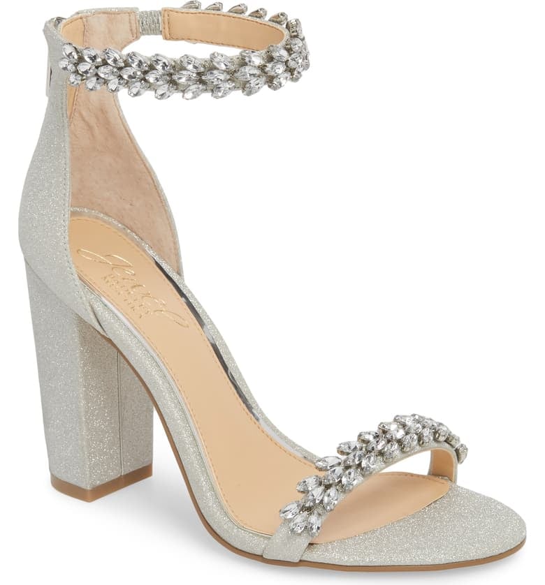 Jewel by Badgley Mischka Mayra Embellished Ankle Strap Sandals