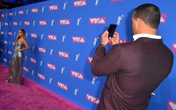 Jennifer Lopez and Alex Rodriguez at the VMAs 2018