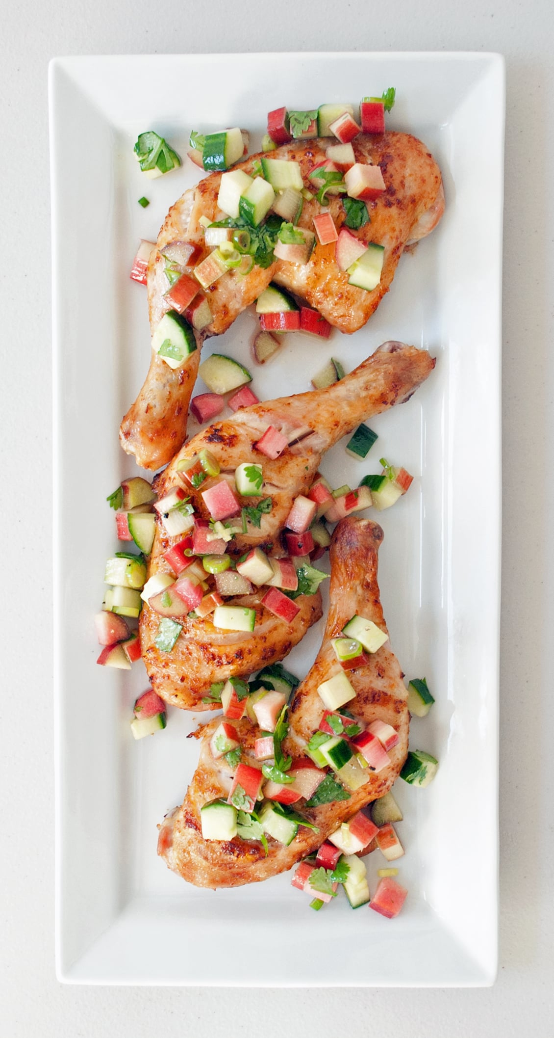 Chicken Thighs With Rhubarb Salsa Popsugar Food This rhubarb salsa was quite interesting. rhubarb s not just for pies let it give zing to chicken