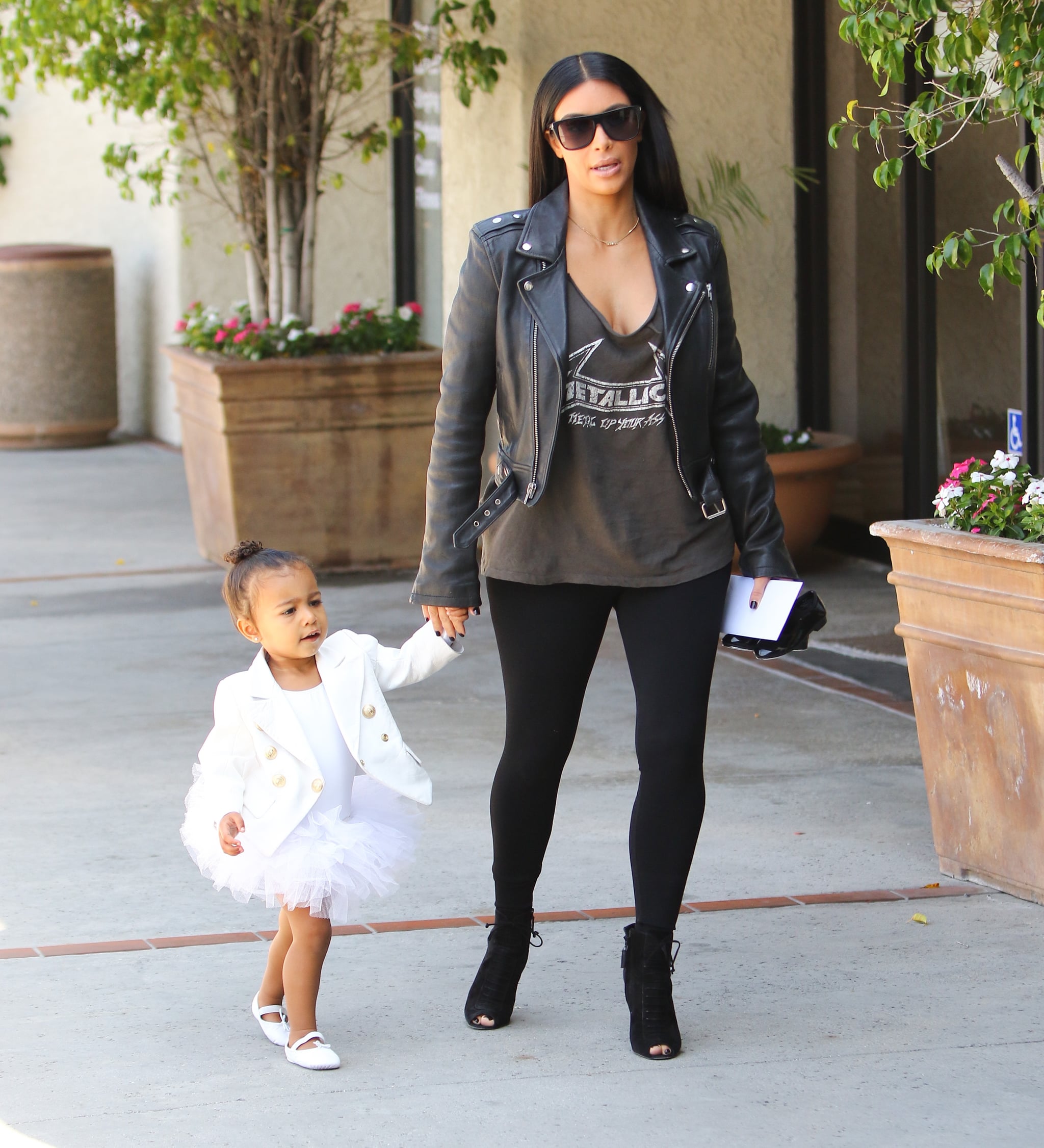 North dressed up her tutu with a Balmain blazer for ballet class in | 12 Times North West Dressed Exactly Like Kardashian — and Looked Freakin' Adorable | POPSUGAR Fashion Photo 11