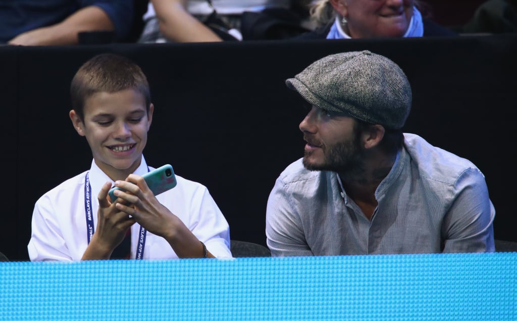 David and Romeo Beckham at the ATP World Tour Finals 2016