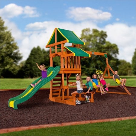 walmart backyard discovery tucson cedar wooden swing set