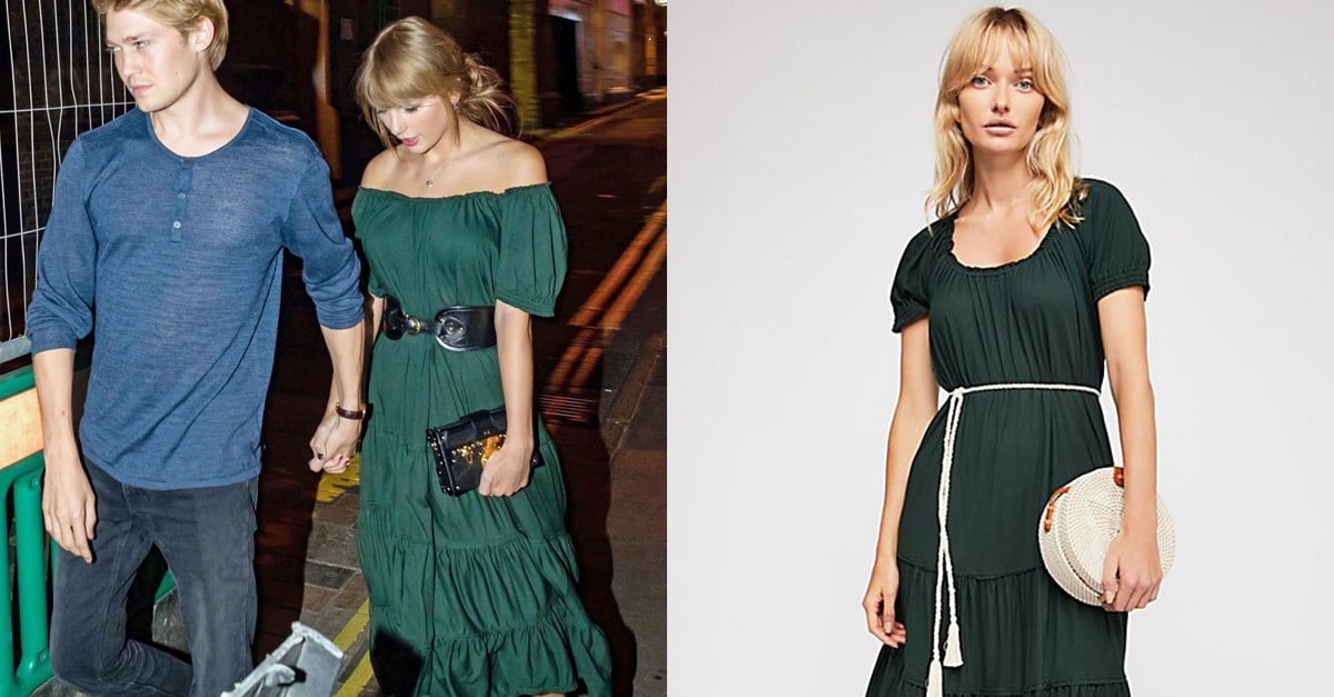 Taylor Swift Green Dress by Free People With Joe Alwyn