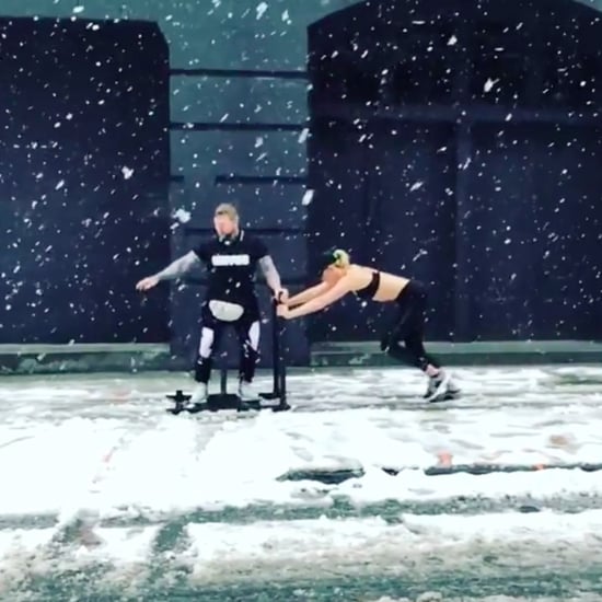 Karlie Kloss Working Out in Snow March 2018