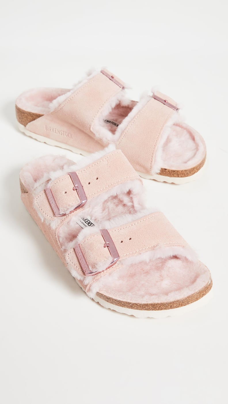 Furry Slides: Birkenstock Arizona Shearling Sandals