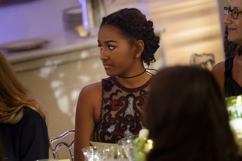 Malia and Sasha Obama at State Dinner 2016