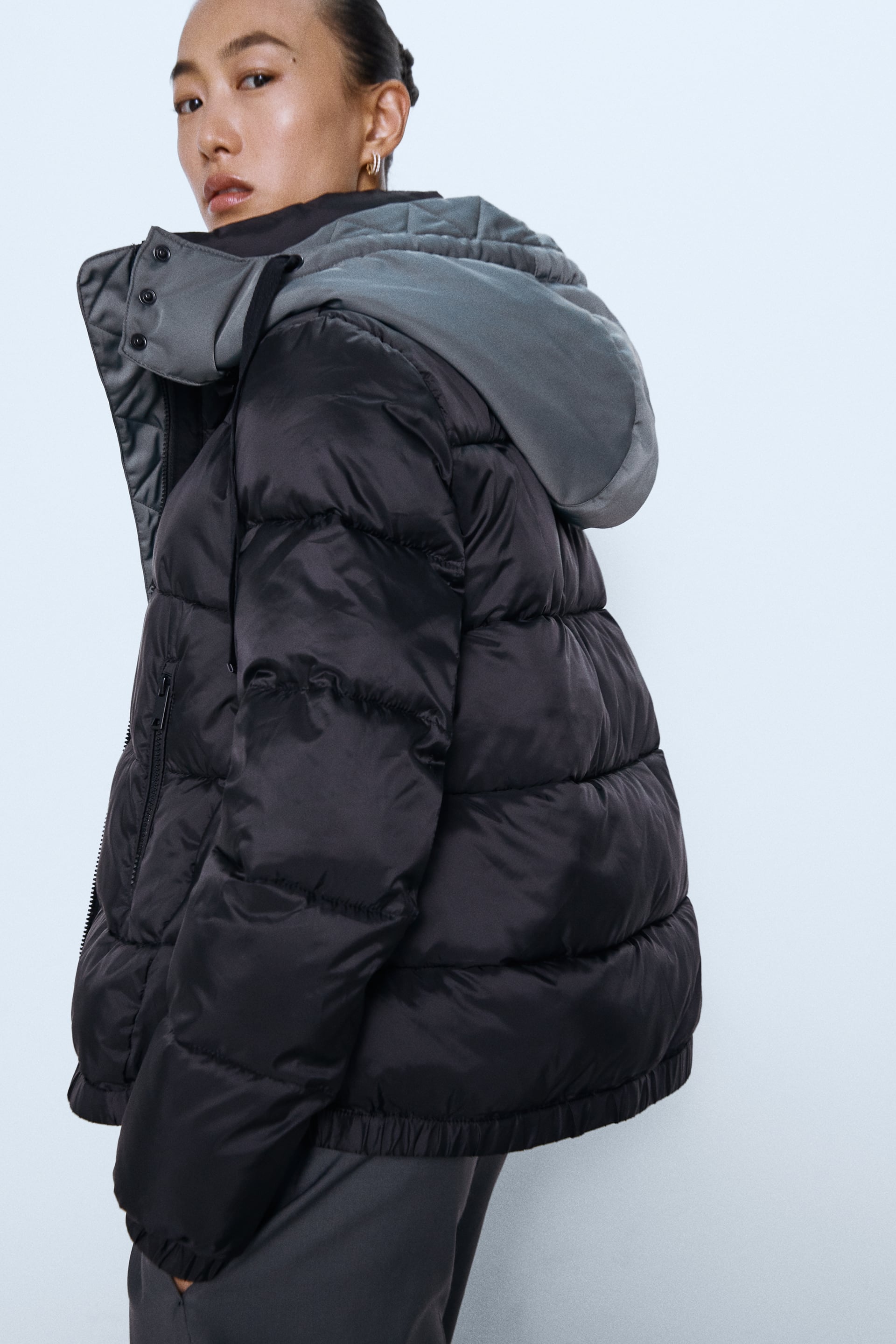 hooded down jacket zara