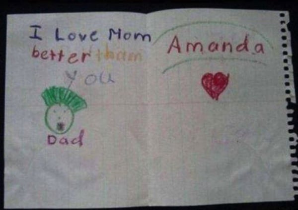 Amanda, who loves her dad, but not as much as she loves Mom.