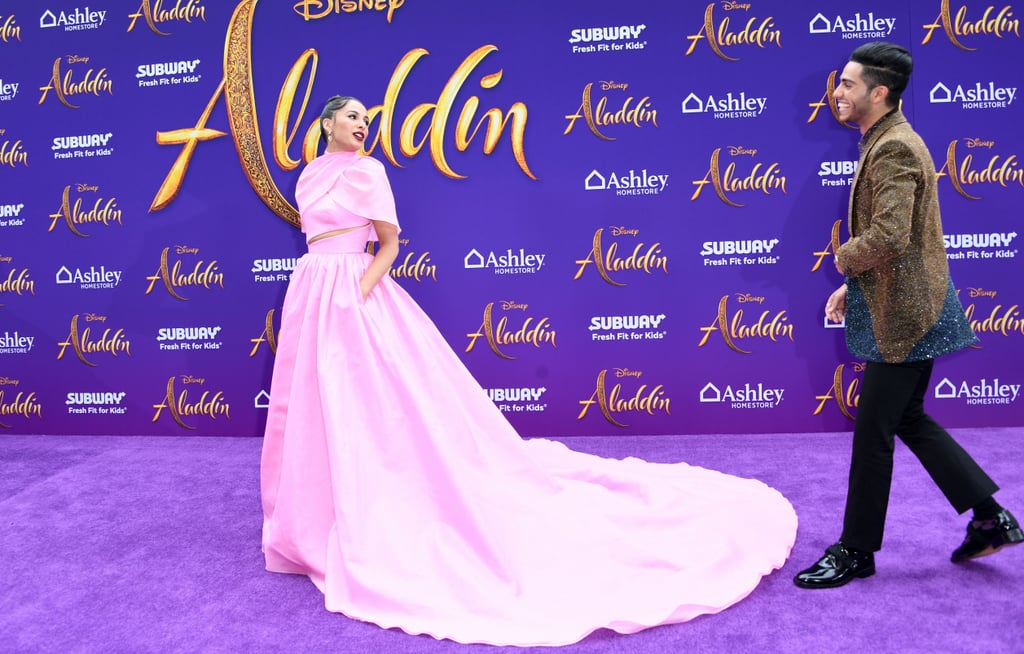 Mena Massoud and Naomi Scott at the Aladdin Premiere 2019