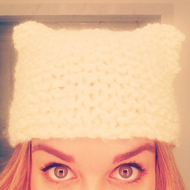Lauren Conrad figured out how to knit a hat with cat ears.
Source: Instagram user laurenconrad