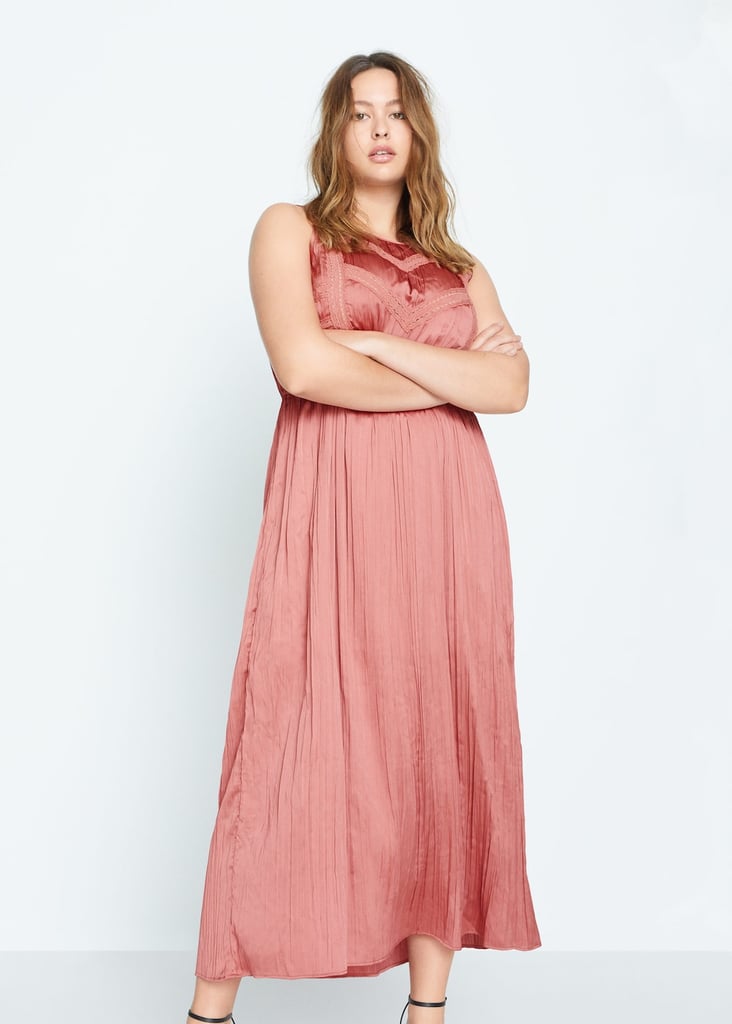 Mango Pleated long dress