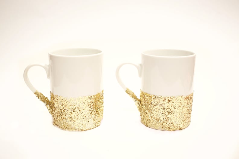 How to Make Dishwasher Safe Glitter Dipped Mugs