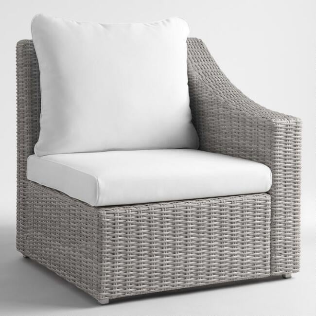 Gray All Weather Veracruz Outdoor Sectional Left Armchair