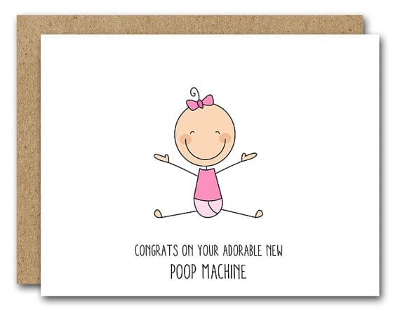 Poop Machine New Baby Card