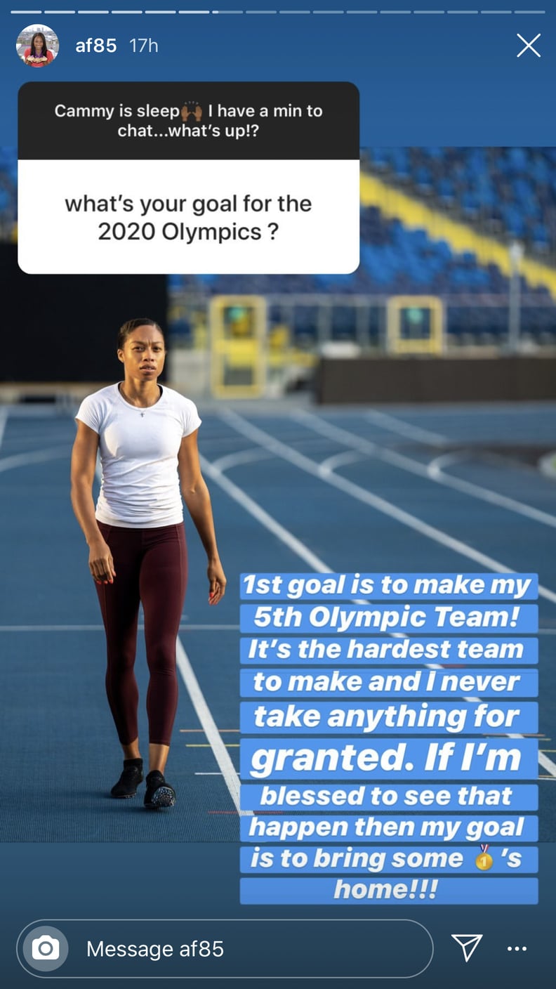 Allyson's Goals For the 2020 Olympics